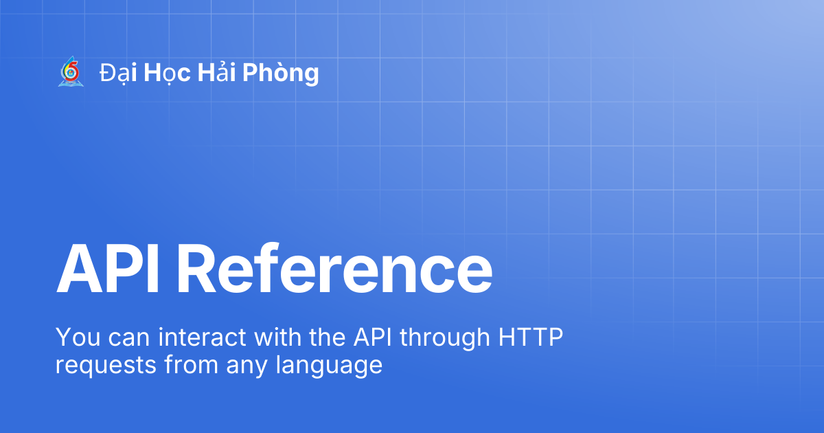 API Reference | Đại Học Hải Phòng